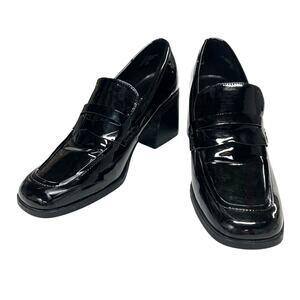 Quiet‎ Luxury Patent Block Heel Loafers Marc Fisher Black Women’s 8.5M